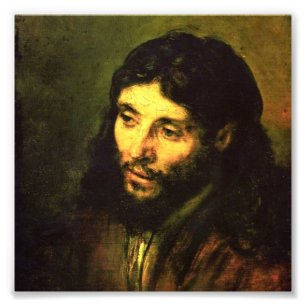Kopf von Jesus durch Rembrandt Fotodruck
