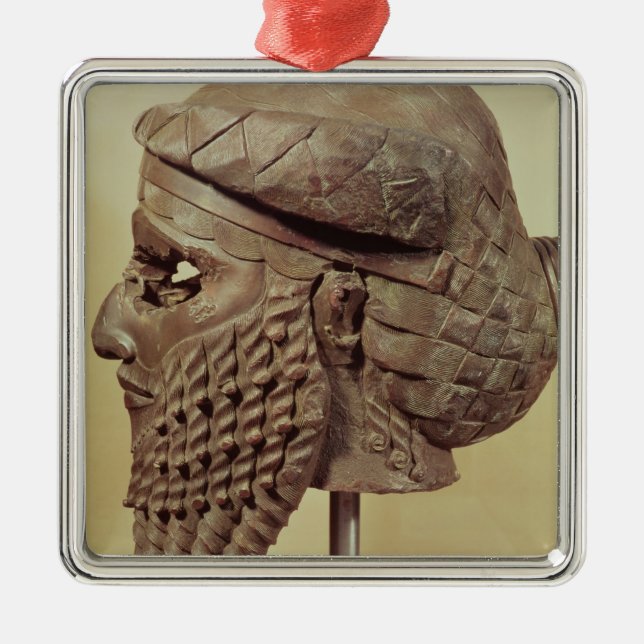 Kopf von Sargon I 2400-2200 BC Silbernes Ornament (Vorne)