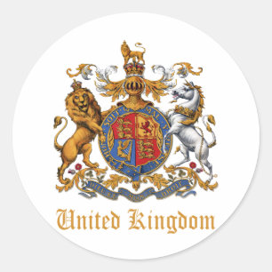 KOPF VON WAFFEN DES VEREINIGTEN KÖNIGREICHS RUNDER AUFKLEBER