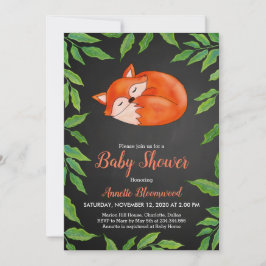Kopfbrett | Fox | BLÄTTER | Woodland Babydusche Einladung