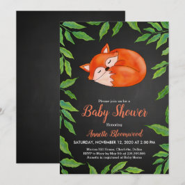 Kopfbrett | Fox | BLÄTTER | Woodland Babydusche Einladung