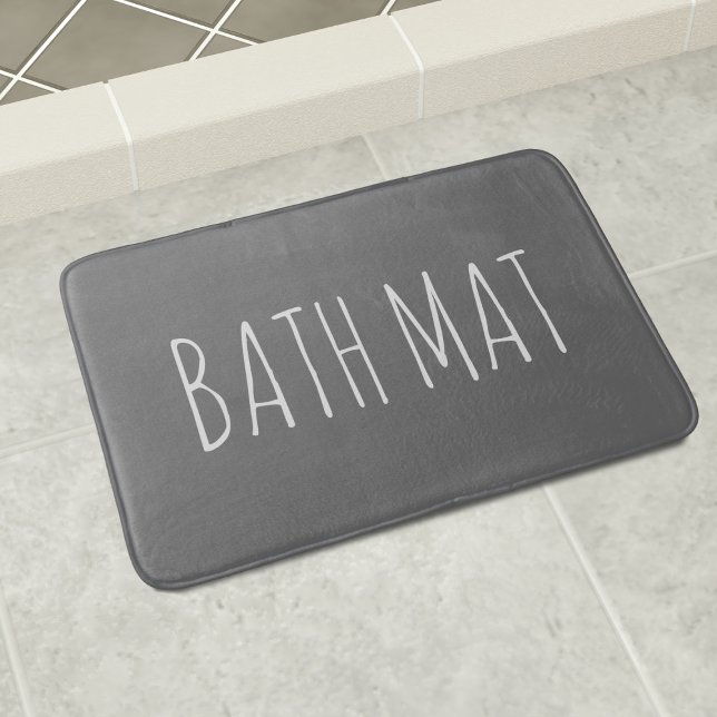 Kopfbrett, graue und weiße, benutzerdefinierte Tex Badematte (It's a bath mat. No more - no less. Add your own text or keep it as is. Check out the collection)
