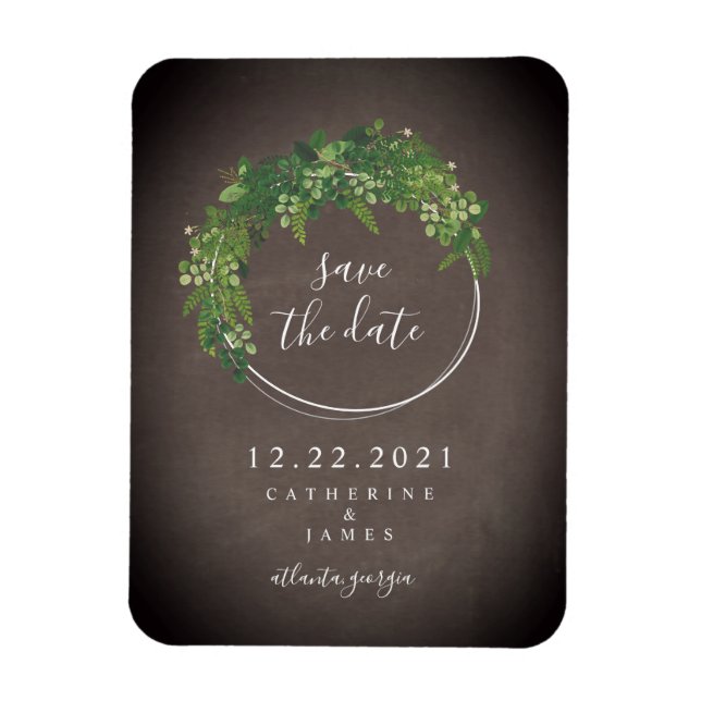 Kopfbrett Inspiriert Botanisch Save the Date Magnet (Vertikal)