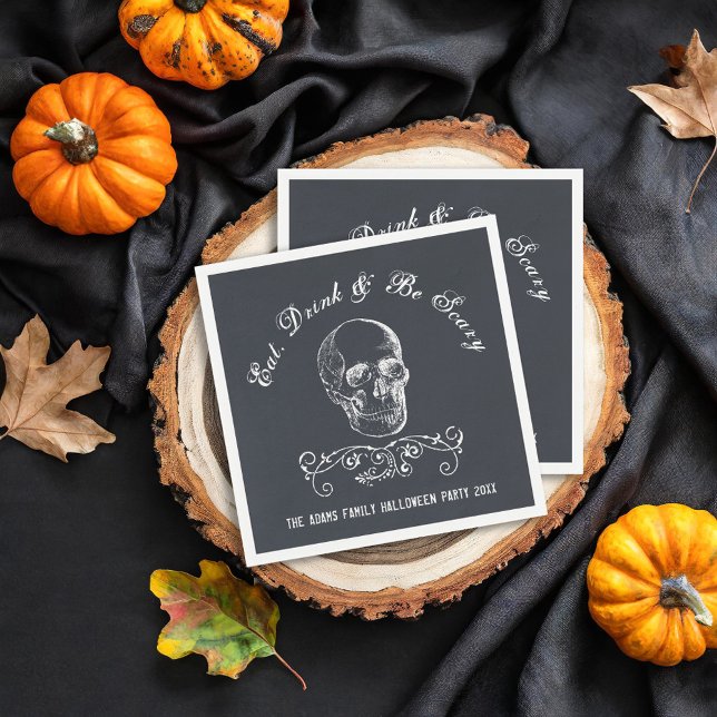 Kopfbrett Skull Personalisiertes Halloween-Party Serviette (Von Creator hochgeladen)