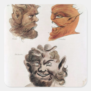 Köpfe der schlechten Dämonen Quadratischer Aufkleber