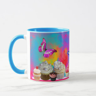 KÖPFE UND SCHALTFLÄCHEN Pink Blue Tasse