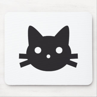 Kopfentwurf der schwarzen Katze Mousepad