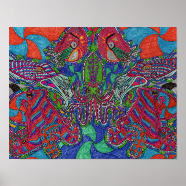 Kopffüßer Poster (Vorne)