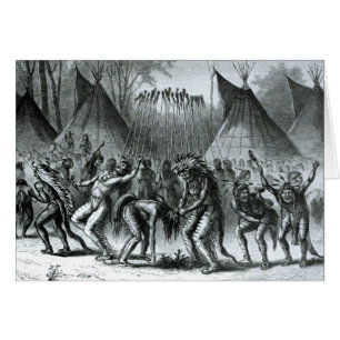 Kopfhaut-Tanz 'von den Skizzen des Inders Warfare