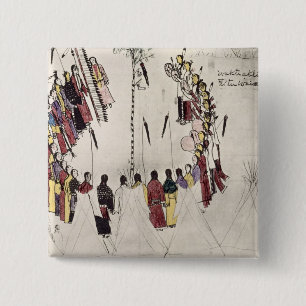 Kopfhauttanz oder Siegtanz (Tinte auf Papier) Button