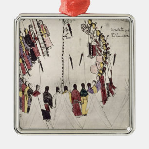 Kopfhauttanz oder Siegtanz (Tinte auf Papier) Ornament Aus Metall