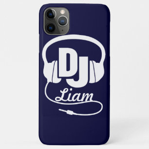 Kopfhörer DJ mit dem Namen blue/white i phone case