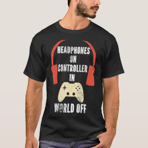 Kopfhörer für Controller in World of Music Gaming T-Shirt