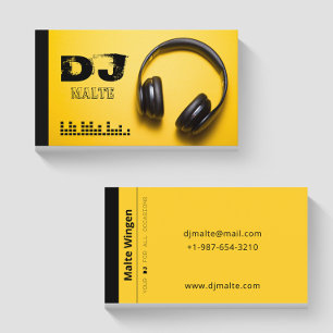 Kopfhörer Gelbe DJ-Visitenkarte Visitenkarte