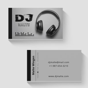 Kopfhörer Graue DJ Business Card Visitenkarte