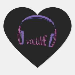 Kopfhörer Lautstärke Herz-Aufkleber