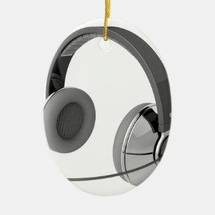 Kopfhörer mit Mikrofon Keramik Ornament