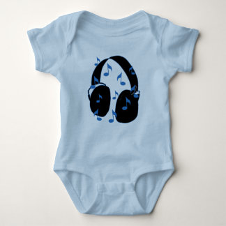 Kopfhörer mit musikalischen Anmerkungen für Baby Strampler