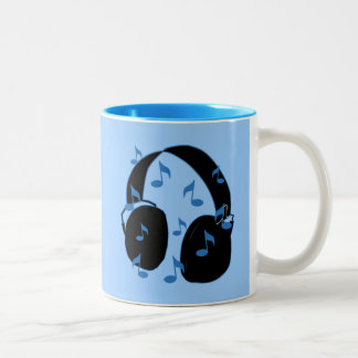 Kopfhörer mit musikalischen Anmerkungen für Baby Zweifarbige Tasse