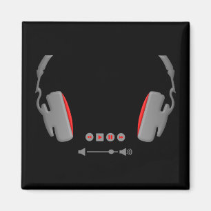 Kopfhörer mit Schaltflächen für die Kontrolle von  Magnet