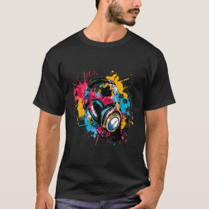 Kopfhörer Musik DJ Musik Kopfhörer EDM Splash Mu T-Shirt