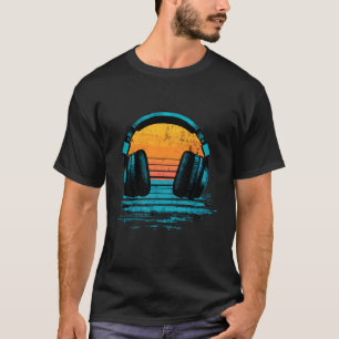 Kopfhörer Musik DJ Musik Kopfhörer Sonnenuntergang T-Shirt