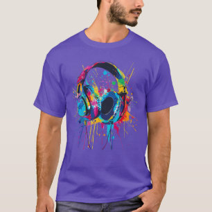 Kopfhörer Musik DJ Musik Kopfhörer Splash EDM Mu T-Shirt