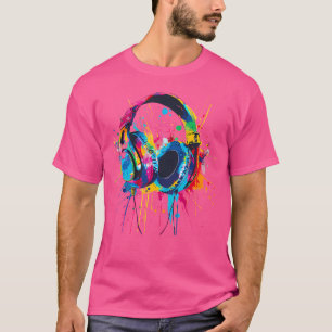 Kopfhörer Musik Dj Musik Kopfhörer Splash Edm Mu T-Shirt