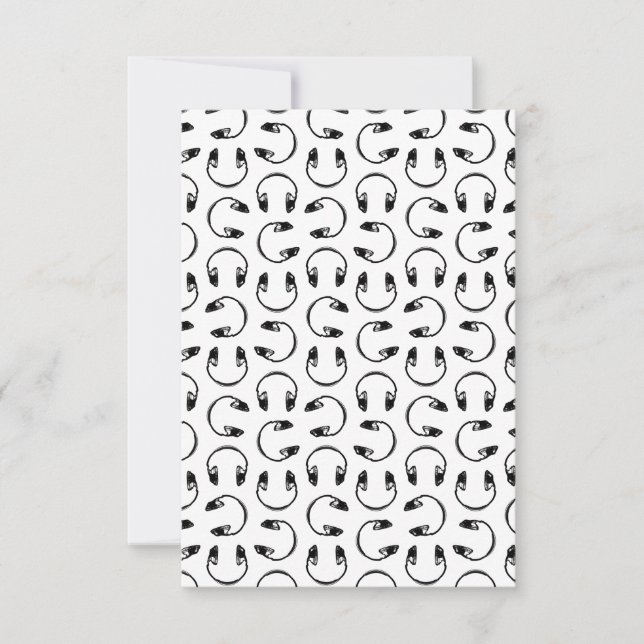 Kopfhörer Musik Druck CUSTOM HINTERGRUND FARBE Dankeskarte (Vorderseite)