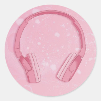 Kopfhörer niedlich runder aufkleber