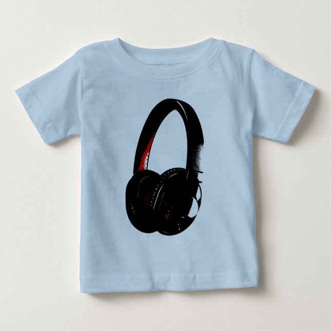 Kopfhörer-Pop Art Kopfhörer Baby T-shirt (Vorderseite)