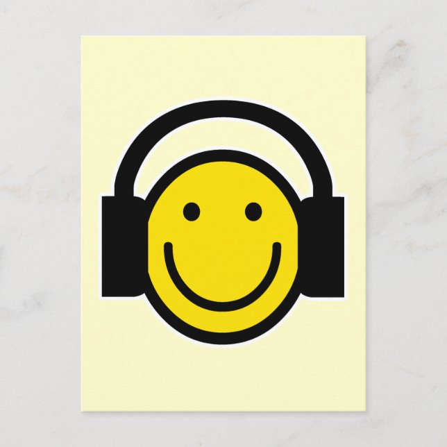 Kopfhörer Postkarte (Vorderseite)