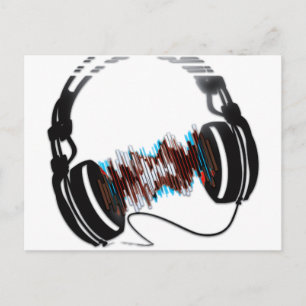 Kopfhörer Postkarte