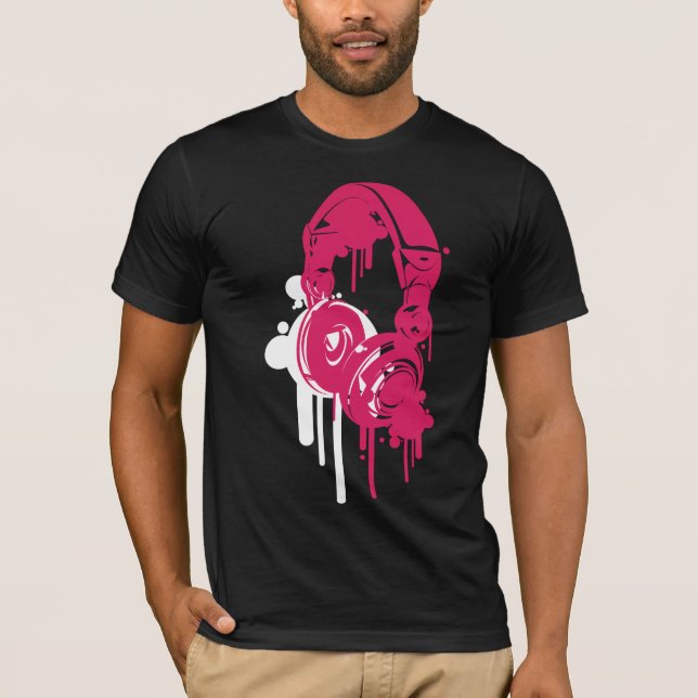 Kopfhörer-Rosa T-Shirt (Vorderseite)