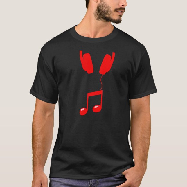 Kopfhörer rot T-Shirt (Vorderseite)