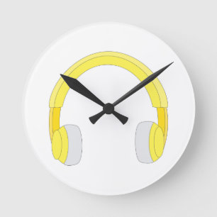Kopfhörer Runde Wanduhr