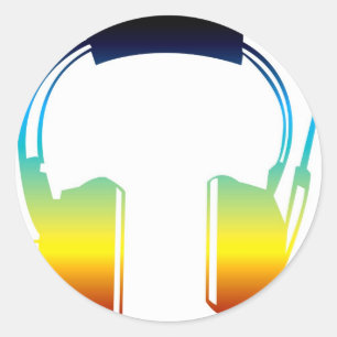 Kopfhörer Runder Aufkleber