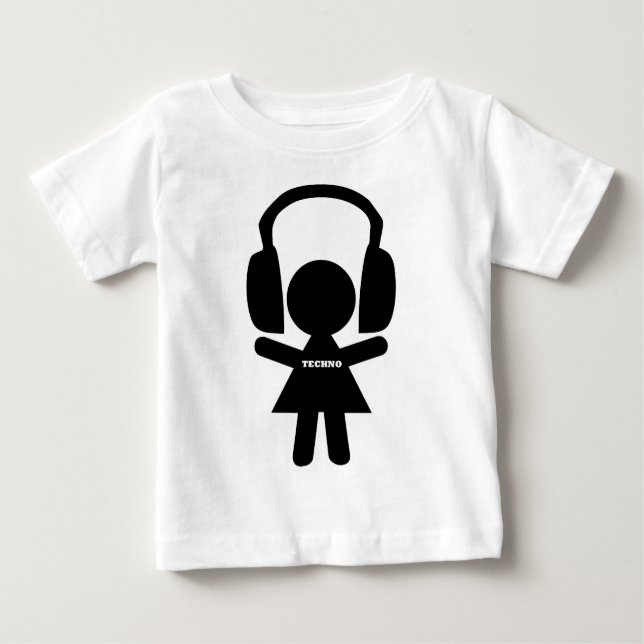 Kopfhörer Techno Musik Baby T-shirt (Vorderseite)