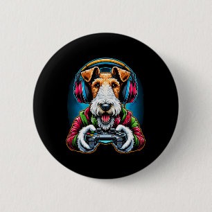 Kopfhörer Videospiel Draht Fox Terrier Hund Gaming Button