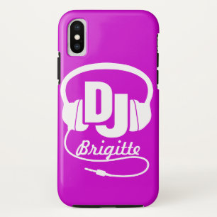 Kopfhörergehäuse mit lila DJ-Namen iPhone X Hülle