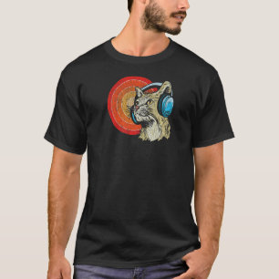 Kopfhörerkatze mit Kopfhörer und Musikhörer T-Shirt