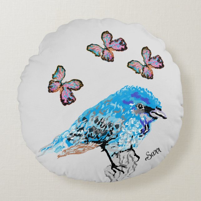 Kopfkissen: Friedlich Rundes Kissen (Vorderseite)