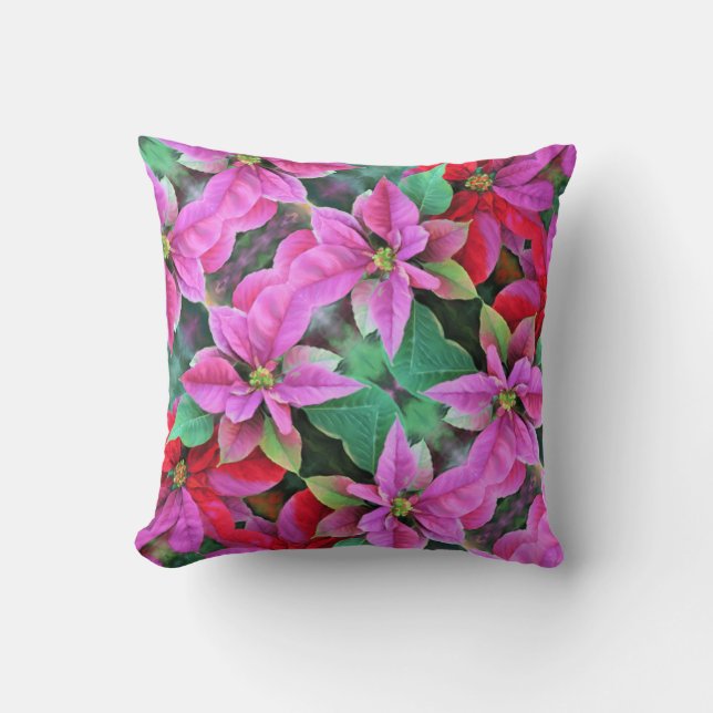Kopfkissen - Poinsettias Kissen (Vorderseite)
