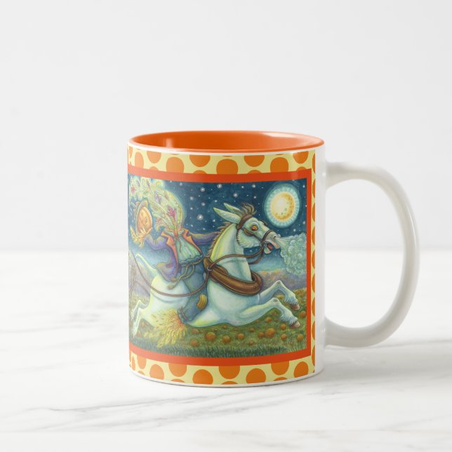 KOPFLOSE HORSEMAN-SKARECROW, KLASSISCHE HALLOWEER  ZWEIFARBIGE TASSE (Rechts)