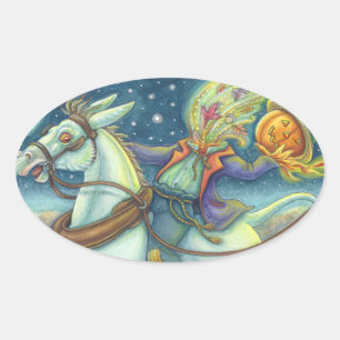 KOPFLOSE HORSEMAN-SKARECROW & MULE STICKERS Oval