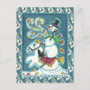 KOPFLOSER HORSEMAN SNOWMAN, XMAS HALLOWEEN SPASS, FEIERTAGSPOSTKARTE