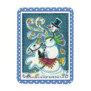 KOPFLOSER HORSEMAN SNOWMAN, XMAS HALLOWEEN SPASS, MAGNET