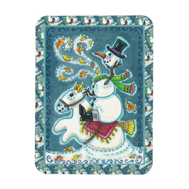 KOPFLOSER HORSEMAN SNOWMAN, XMAS HALLOWEEN SPASS, MAGNET (Vertikal)