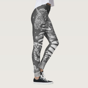 KOPFLOSER REITER-CLOWN, HALLOWEEN-ZEBRA-LEGGINGS LEGGINGS