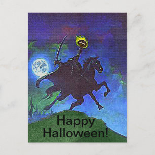 Kopfloser Reiter im blauen Licht Postkarte